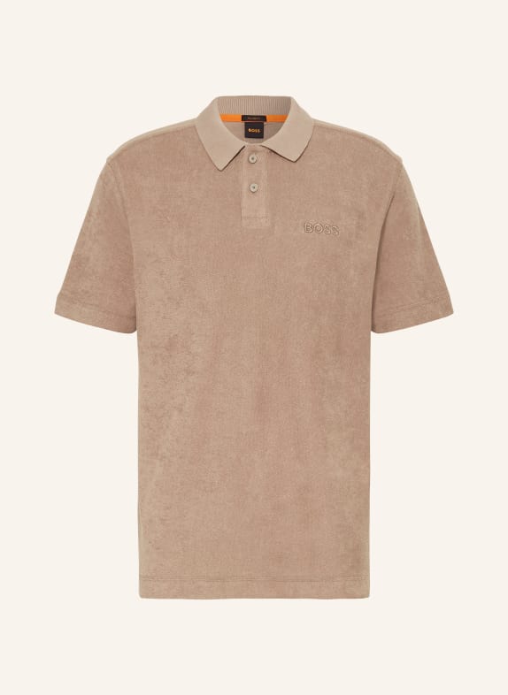 BOSS Terry polo shirt relaxed fit LIGHT BROWN