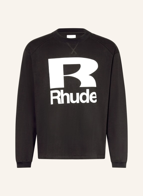 RHUDE Long sleeve shirt BLACK/ WHITE