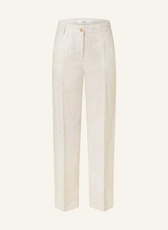 BRAX 7/8 trousers MAINE S in linen CREAM