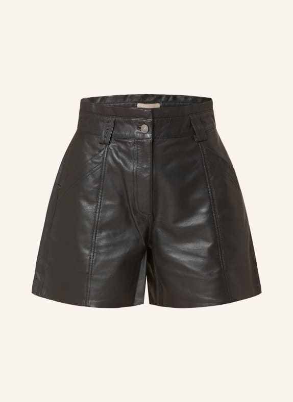 ROUGE VILA Leather shorts BLACK