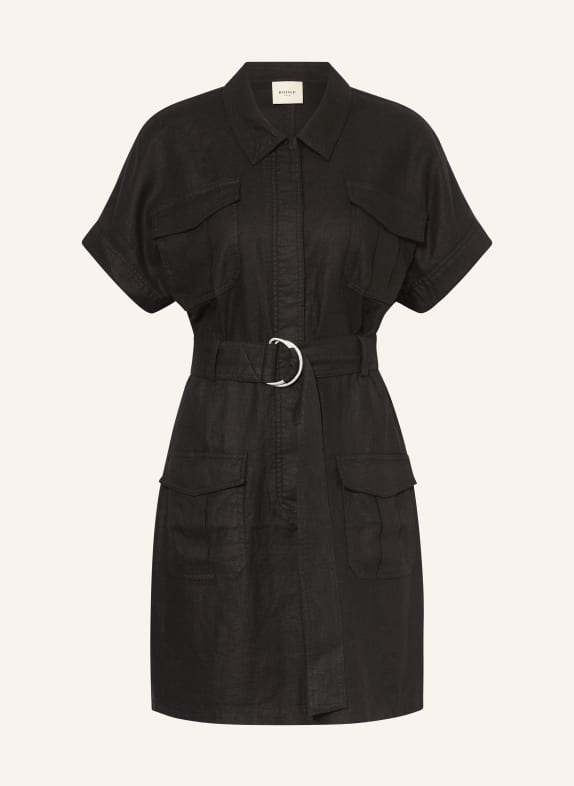 ROUGE VILA Dress with linen BLACK