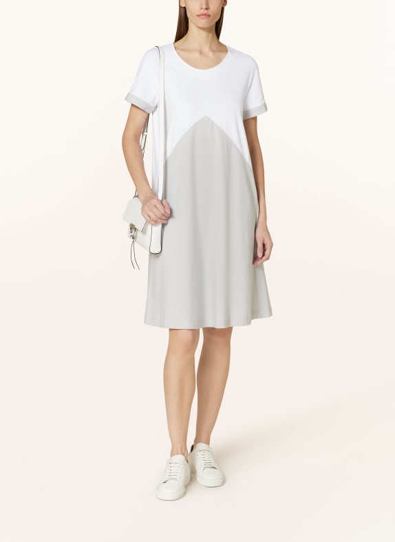 RAFFAELLO ROSSI Dress GOBINA in mixed materials WHITE/ LIGHT GRAY