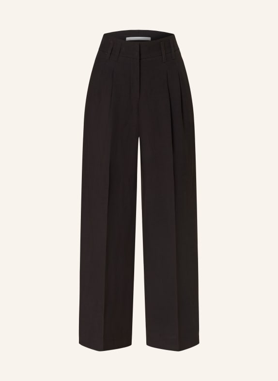 RAFFAELLO ROSSI Trousers MAYLA with linen BLACK