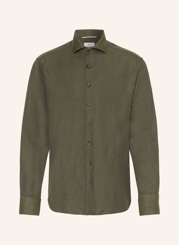 ETERNA 1863 Shirt modern fit with linen DARK GREEN