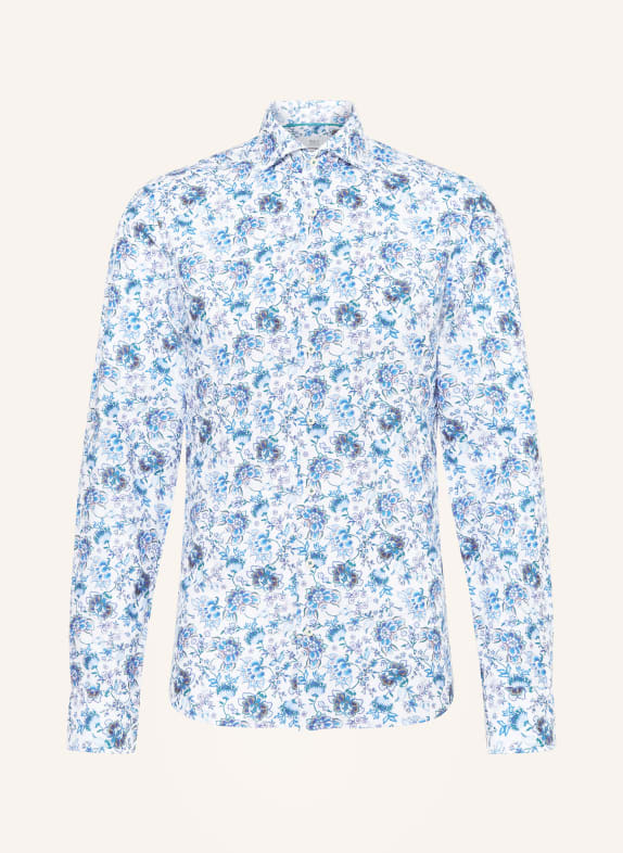 ETERNA 1863 Shirt slim fit with linen WHITE/ BLUE/ GREEN