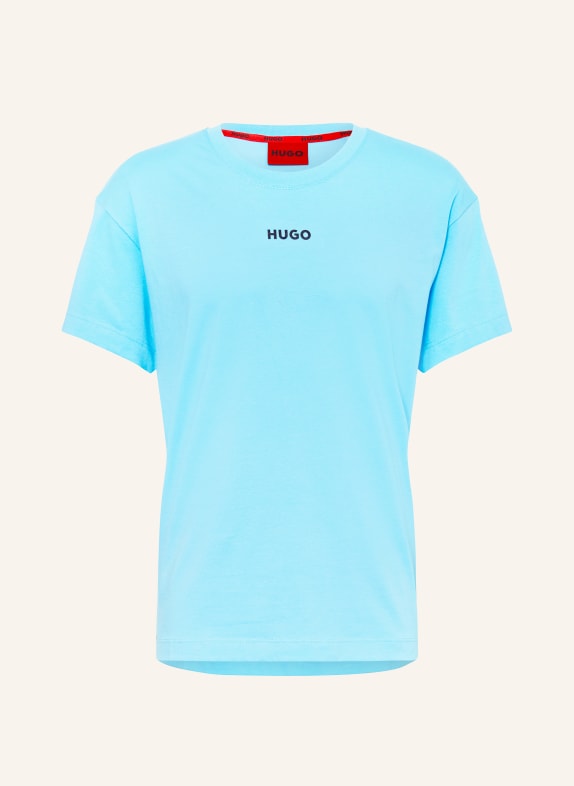 HUGO Pyžamové tričko LINKED NEONOVĚ MODRÁ