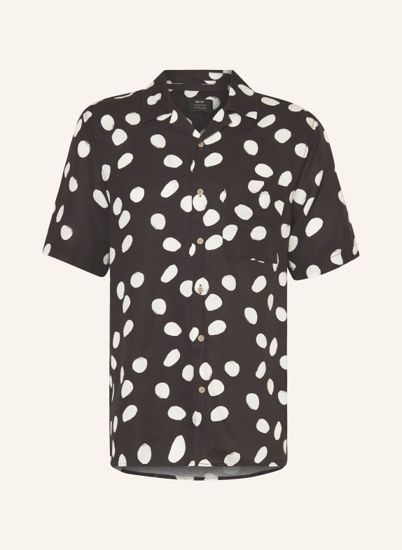 NEUW Resort shirt YU comfort fit with linen BLACK/ WHITE