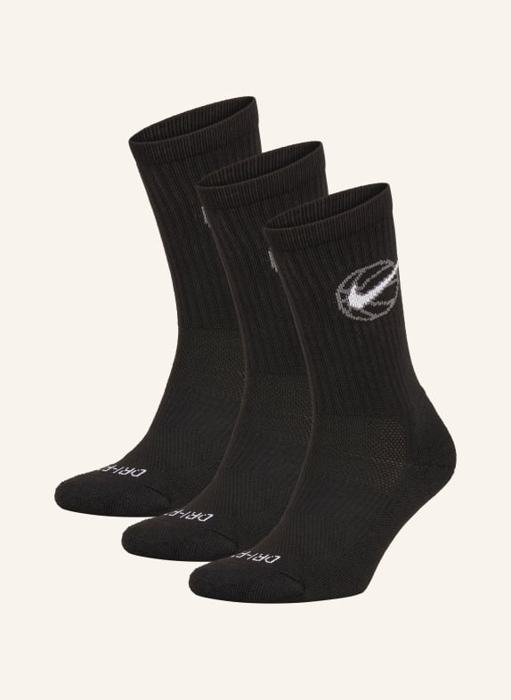 Nike Sportovní ponožky EVERYDAY CREW, 3 páry v balení 010 BLACK/WHITE