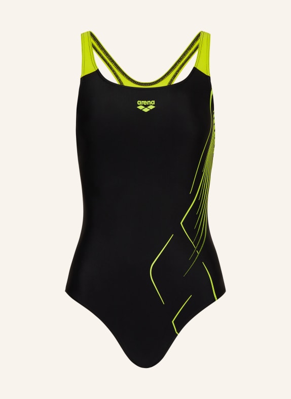 arena Swimsuit DIVE with UV protection 50+ BLACK/ NEON YELLOW