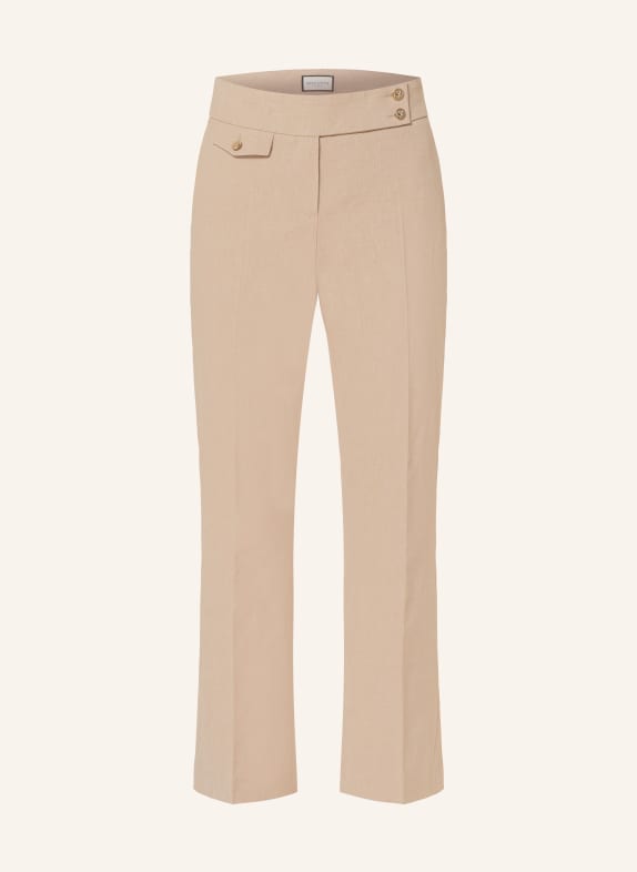 SEDUCTIVE 7/8 trousers INEZ with linen BEIGE