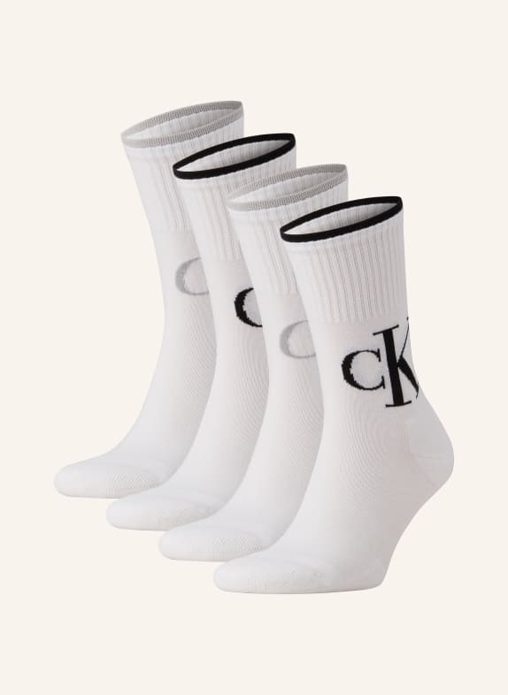 Calvin Klein Ponožky, 4 páry v balení 001 WHITE/BLACK