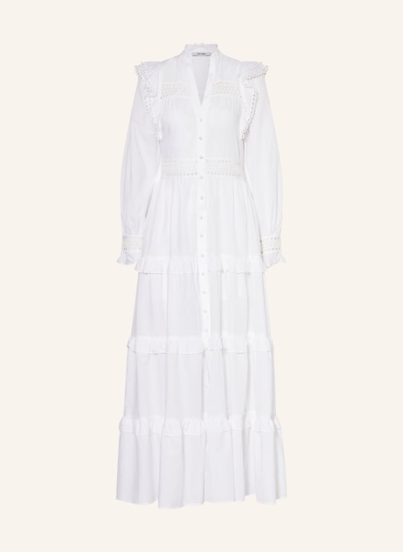 IVY OAK Shirt dress DENISA with broderie anglaise and ruffles WHITE