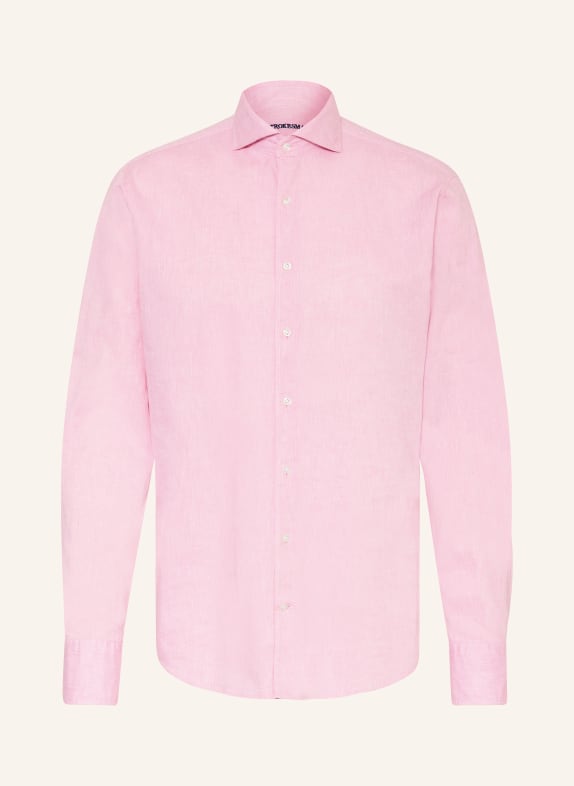 STROKESMAN'S Shirt regular fit with linen PINK