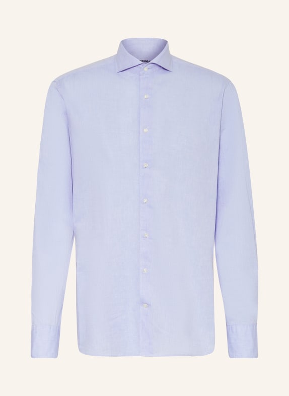 STROKESMAN'S Shirt regular fit with linen LIGHT BLUE