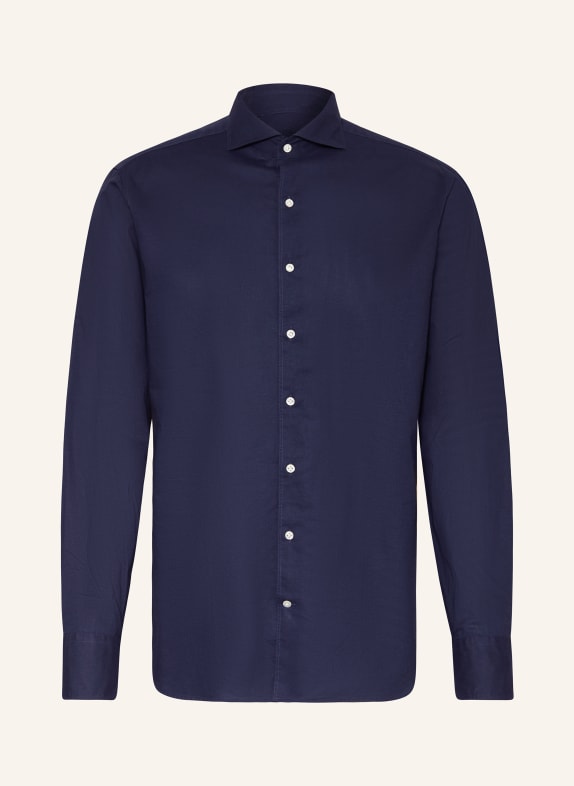 STROKESMAN'S Shirt regular fit with linen DARK BLUE
