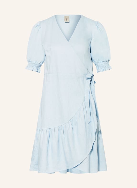 Y.A.S. Wrap dress with linen LIGHT BLUE