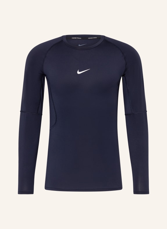 Nike Koszulka z długim rękawem PRO GRANATOWY