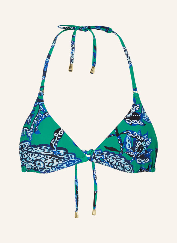 Hot Stuff Triangle bikini top GREEN/ WHITE/ BLUE