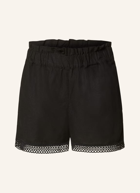 ONLY Shorts with lace and linen BLACK