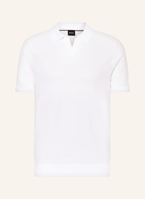 BOSS Knitted polo shirt TEMPIO WHITE