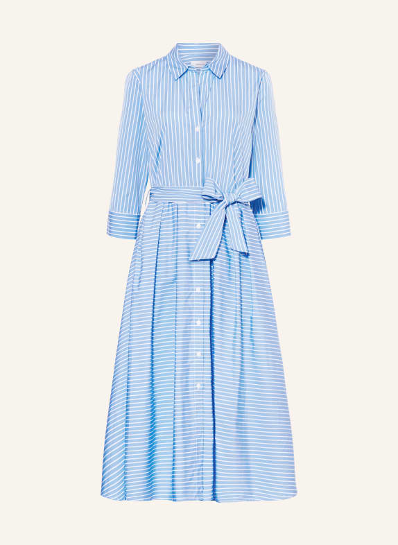rossana diva Shirt dress with 3/4 sleeves LIGHT BLUE/ WHITE