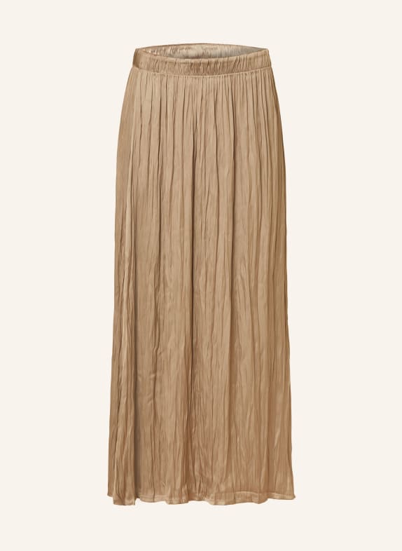 MORE & MORE Pleated skirt made of satin BEIGE