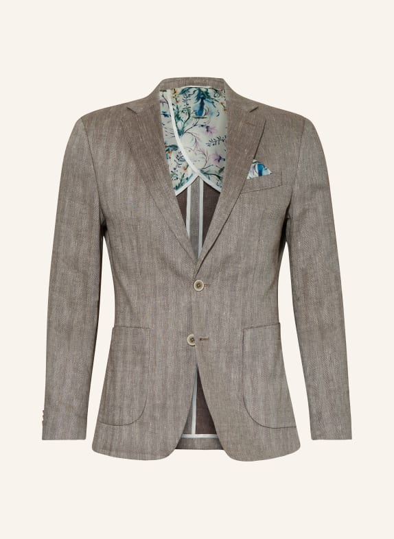 PAUL Suit jacket slim fit with linen 820 Brown