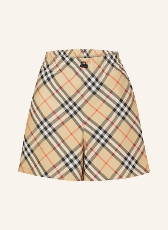 BURBERRY Shorts CAMEL/ BLACK/ RED