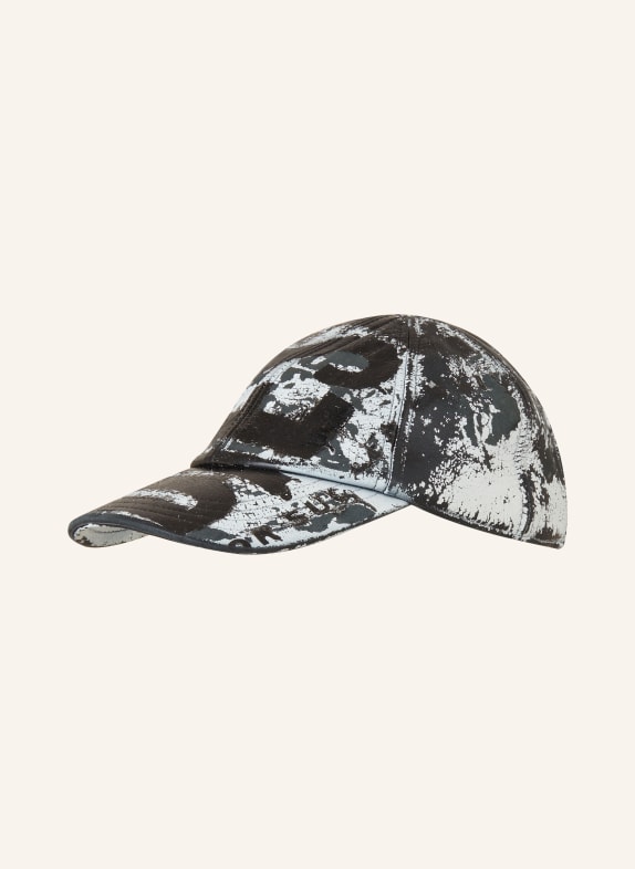 DIESEL Leather cap C-BOYD BLACK/ WHITE
