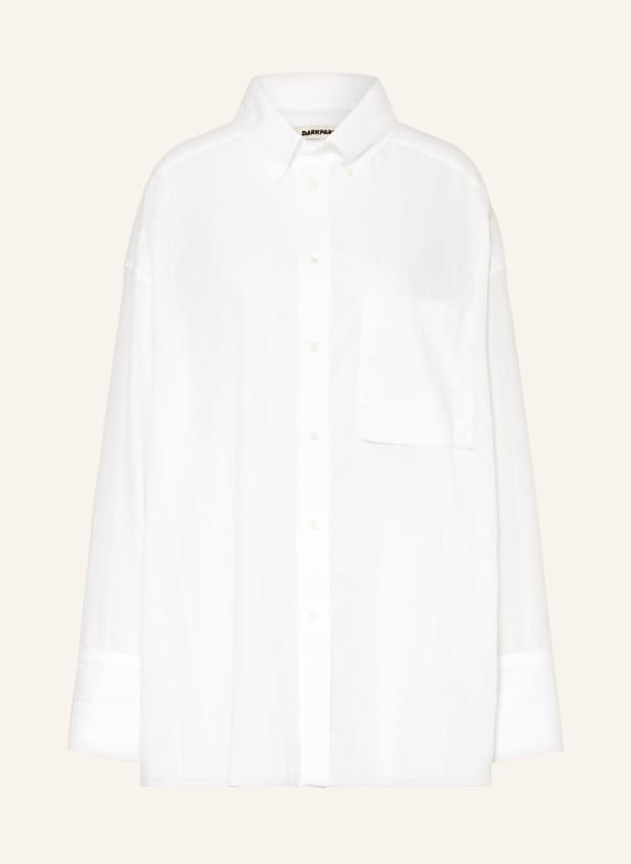 DARKPARK Oversized shirt blouse NATHALIE with glitter thread WHITE/ SILVER