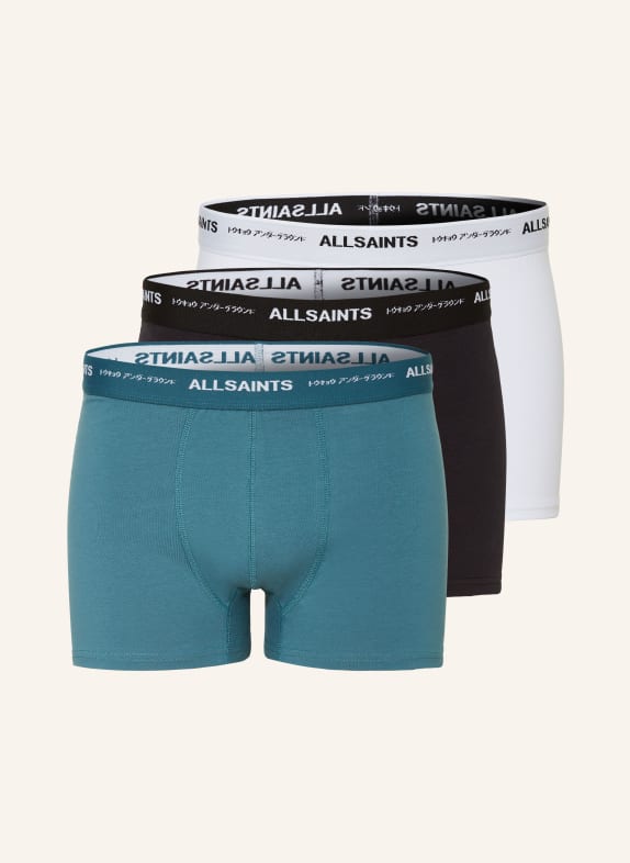ALLSAINTS 3-pack boxer shorts UNDERGROUND BLACK/ WHITE/ TEAL