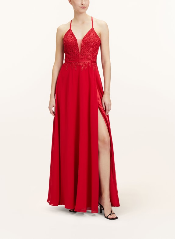 VM Vera Mont Evening dress with lace and sequins RED