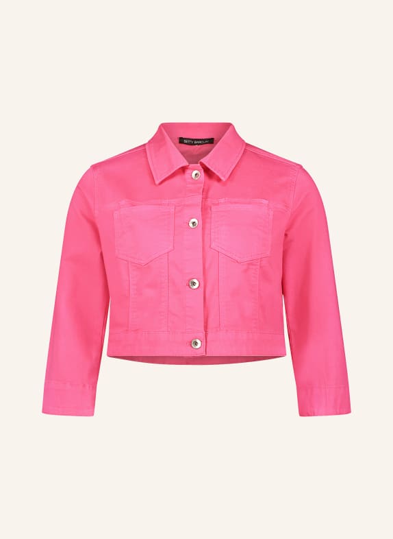 Betty Barclay Cropped denim jacket with 3/4 sleeves PINK