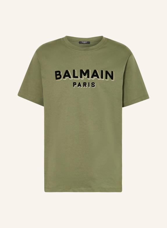 BALMAIN T-shirt KHAKI/ CZARNY