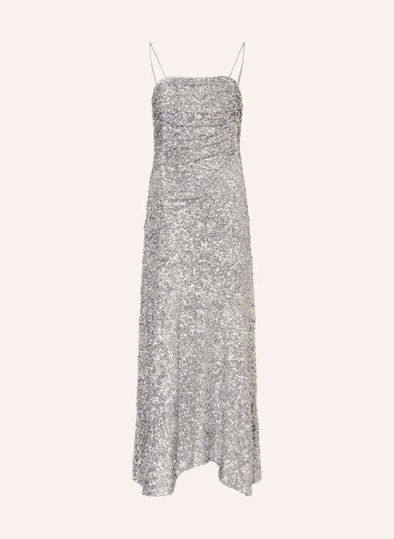GANNI Evening dress with sequins SILVER