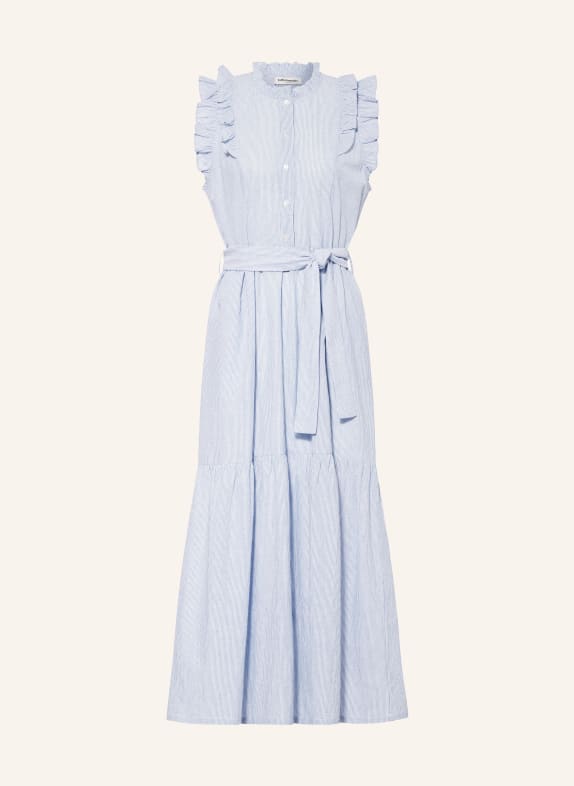 lollys laundry Dress HARRIETLL with ruffles LIGHT BLUE/ WHITE