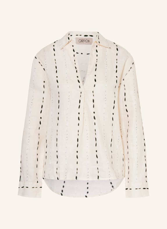 CARTOON Shirt blouse made of linen CREAM/ BLACK/ WHITE