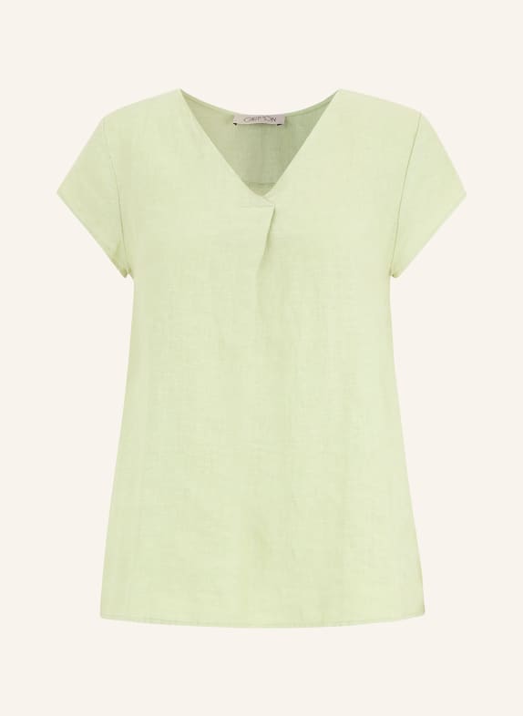 CARTOON Shirt blouse made of linen LIGHT GREEN