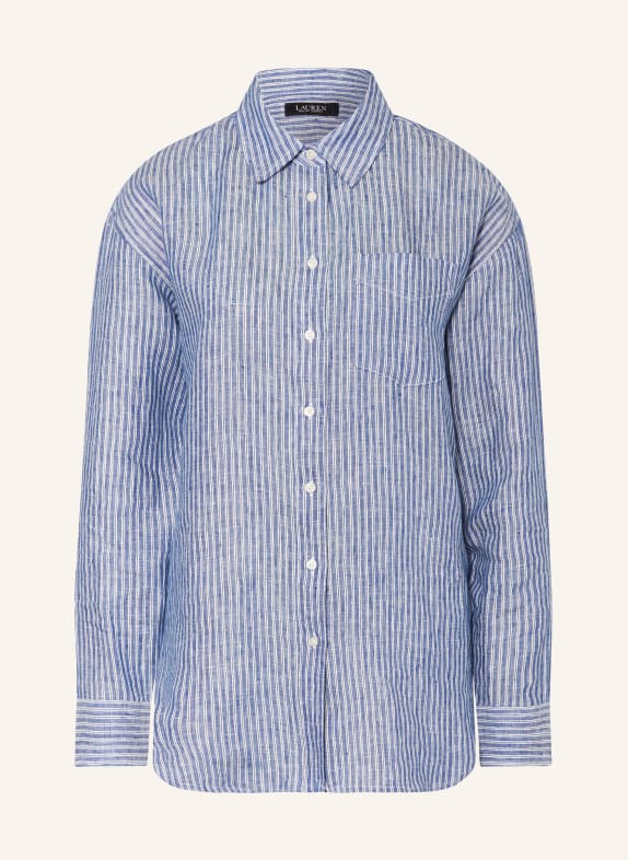 LAUREN RALPH LAUREN Shirt blouse made of linen BLUE/ WHITE