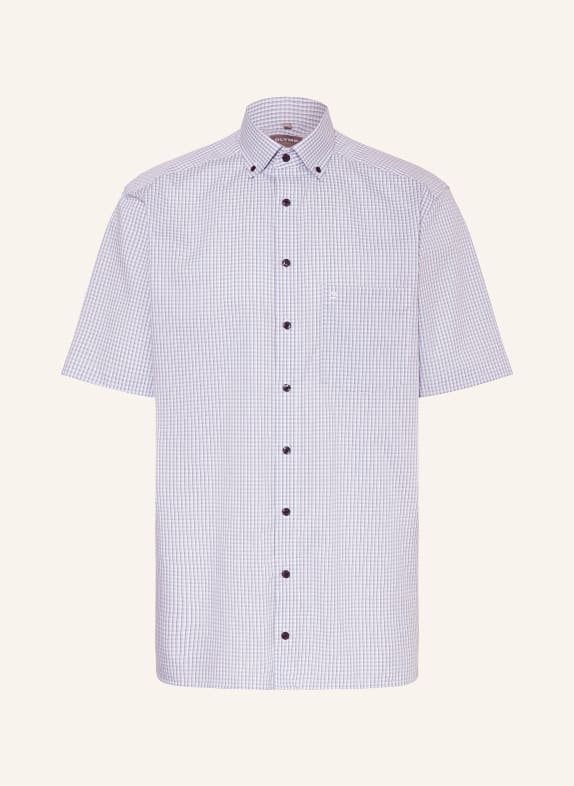 OLYMP Košile s krátkým rukávem Luxor Comfort Fit TMAVĚ MODRÁ/ BÍLÁ/ ČERNÁ