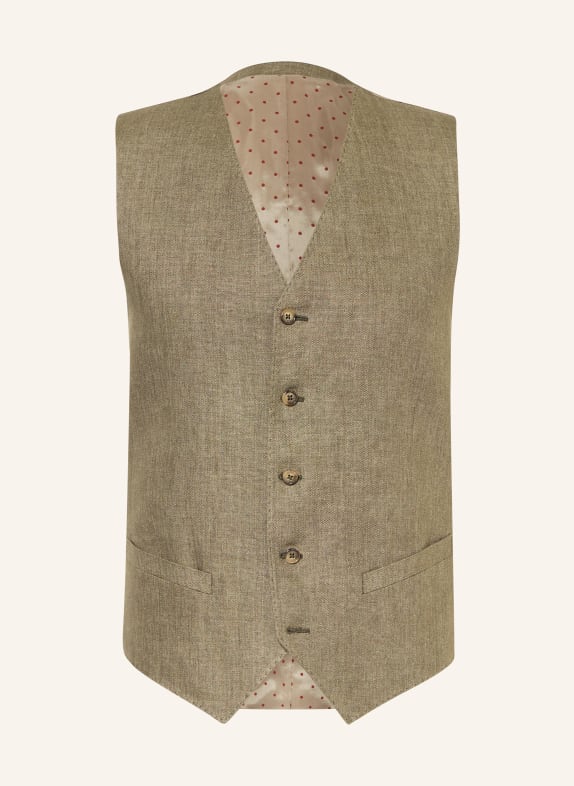 SAND COPENHAGEN Suit vest ALFORD extra slim fit made of linen 350 OLIVE