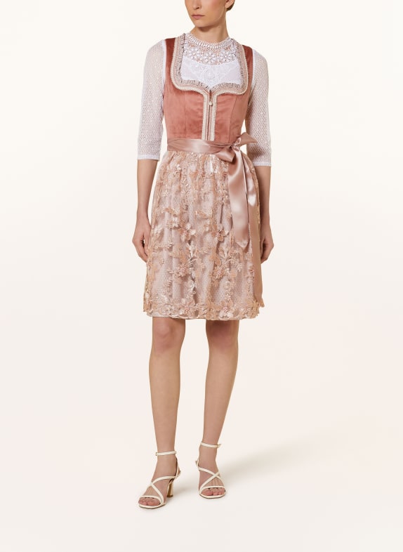 KRÜGER Sukienka bawarska BLADORÓŻOWY