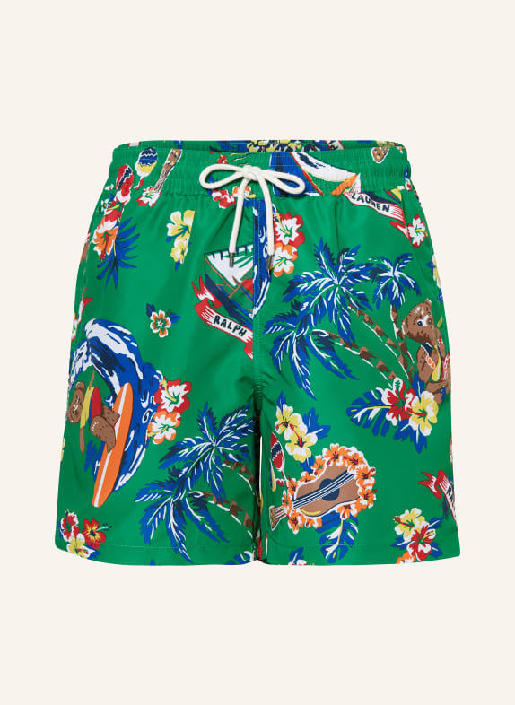 POLO RALPH LAUREN Swim shorts GREEN/ BLUE/ YELLOW