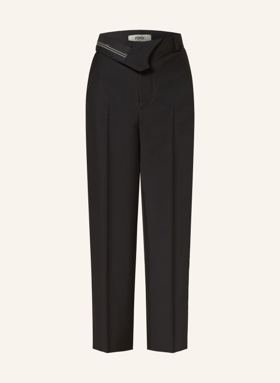 FENDI Trousers with mohair BLACK