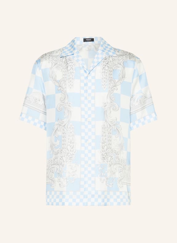 VERSACE Resort shirt comfort fit in silk WHITE/ LIGHT BLUE/ LIGHT GRAY