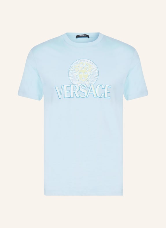 VERSACE T-Shirt HELLBLAU/ GELB/ ROSA