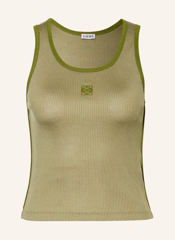 LOEWE Knit top made of silk OLIVE
