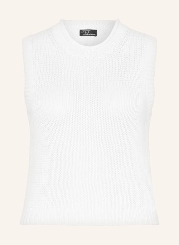POLO RALPH LAUREN Linen sleeveless sweater WHITE