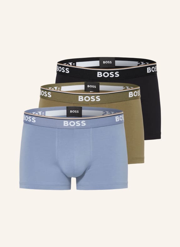 BOSS 3-pack boxer shorts POWER LIGHT BLUE/ GREEN/ BLACK