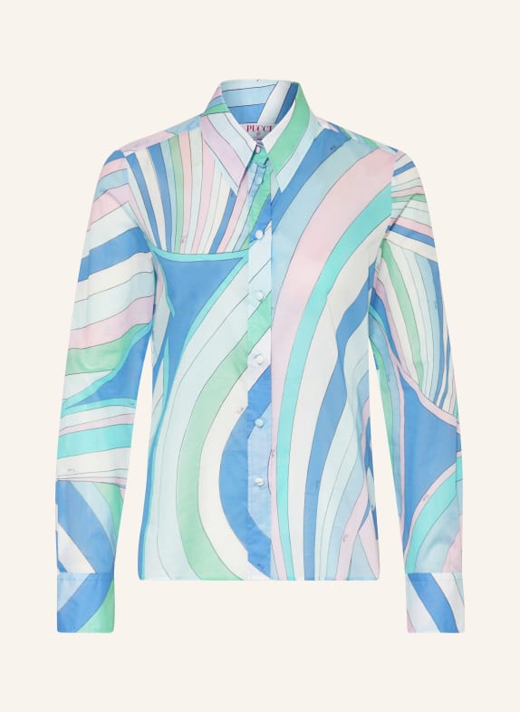 PUCCI Shirt blouse BLUE/ PINK/ TURQUOISE